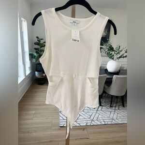 Bar III Ribbed Cut-Out Bodysuit